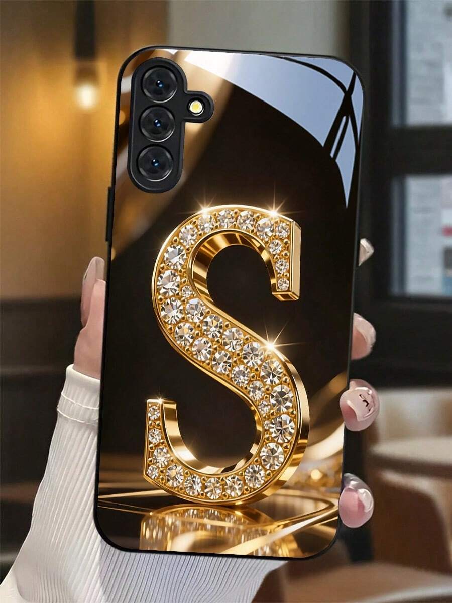 Gold Diamond-Patterned "S" Phone Case. Suitable For IPhone 17, 16, 15, 14, 13, 12, 11, Pro Max Plus, And Galaxy S25/24/23/22/21/ULTRA/PLUS/FE/Able-Pri71/56/55/54/53/52/36/35/34/26/25/23/16/15/14/13/06. Tailor-Made Phone Case For Fashionable Perfection. - Nhiều màu - Xem 1