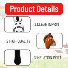 Palo inflable con forma de caballo, accesorio de actividad infantil con caballo inflable en forma de animal, palo inflable en forma de mini caballo rosa, para fiestas y eventos - Multicolor - Ver 9