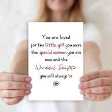 Daughter Keepsake Card - "Little Girl, Special Woman, Wonderful Daughter" Message (With Envelope) - Multicolor - View 2