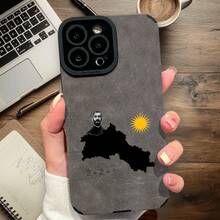 1pc Simple Kurdish Element Pattern Matte Texture Faux Leather Phone Case Suitable For IPhone 17 Air And All Series.Faux Leather Suede, Beautiful And Elegant With High Aesthetic Value.Perfect Gift For Family, Friends, And Couples - Trộn màu - Xem 2