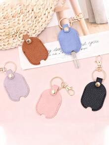 Luxury Faux Leather Keychain Case, Elliptical Shape With Textured Grain And Painted Edge Details, Suitable For Weddings, Bridal Showers, Birthdays, Bars/Nightclubs, Outdoor Gatherings, Christmas, Halloween, Easter, Thanksgiving, Valentine's Day And More - Multicolor - View 5