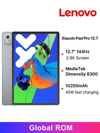 Lenovo Lenovo Xiaoxin Pad Pro 2025 Global ROM 12.7-Inch Screen 2944x1840 Resolution 10200mAh Battery 45W Fast Charging MediaTek Dimensity 8300 *Only 8GB+128GB Is The Soft Light Edition