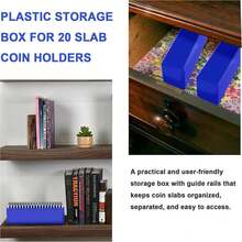 塑料硬币收纳盒，硬币整理盒，适用于NGC、PCGS、PMG及其他高级评级硬币，20格硬币架，仅含盒子 - 彩色 - 查看 8
