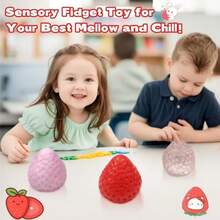 1 Pcs Handmade  Strawberry Squishy Toys - Super Soft Squishies Fidget Toys Squeeze For Kids And Adults, Includes Pink, Pink Glitters And Red Strawberries(3 Color Toys Assorted) - Màu Hồng baby - Xem 7