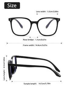 1pc Women Plastic Square Full Frame Multicolor Flat Lens Modern Simple Style Popular Design Casual Clear Glasses Combination For Business Casual,Office,Outdoor,Street Snap,Office Outfit Fashion Accessories