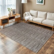 Living Room Rug 2.00 X 1.40m Non-Slip Mixed Handmade Jacquard Beige Brown - 鏽棕色 - 查看 1