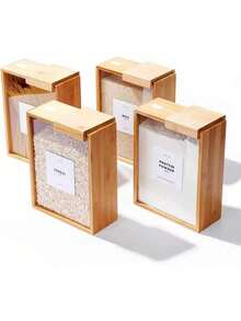 1pc Wooden Food Storage Containers, Pantry Organization, Acrylic Kitchen Canisters, Grain Storage, Dry Food Containers, Kitchen Storage Jars, Rice Storage Container, Flour Storage Container, Pantry Storage Bins, Clear Acrylic Bins, Wooden Organization, Kitchen Essentials, Modern Farmhouse Pantry, Bulk Food Storage, Meal Prep Containers, Hermetic Food Keeper, Kitchen Countertop Storage, Transparent Food Bins, Household Organization, Kitchen Gadgets,Protein Powder Storage, Coffee Storage - trong suốt - Xem 5