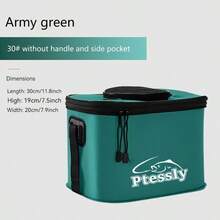 1 xô câu cá EVA gấp gọn di động, hộp đựng cá sống, bình chứa nước cắm trại, túi đựng dụng cụ câu cá, xô câu cá gấp gọn đa chức năng (Không bao gồm bơm hơi) - xanh quân đội - Xem 4