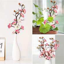1/80 pezzi Rami artificiali di fiori di pruno in seta, senza stelo, texture realistica, adatti per casa, tavolo da pranzo, bouquet da matrimonio, decorazione per feste in spiaggia, escluso vaso, piante artificiali, casa, ristorante, soggiorno, decorazione da giardino esterno, regali per la festa della mamma, compleanno, laurea - Rosa - Visualizzare 2