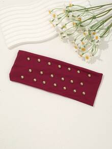 1 件宽纯色水钻菱形头带，复古街头嘻哈风格，别致简约的设计，时尚配饰，女士围巾秋季发带运动发饰女式头巾休闲吸汗带秋季发带冬季度假装女士 - 彩色 - 查看 14