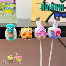 Spongebob Magnetic Cable Organizer, Desktop Phone Charging Cable, Earphone Clip, Cute Cartoon - Multicolor - View 1