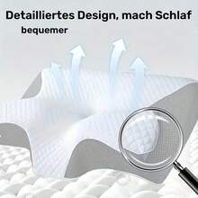 Ergonomisches Nackenkissen für Seiten-, Rücken- und Bauchschläfer - Konturierte Form, weiche und dennoch feste Unterstützung, schwarz mit weißer strukturierter "Saf"-Aufschrift, Schulterentspannung, robuste Verarbeitung, bequeme Nackenstütze | Strukturierte Nackenauflage | Weiche und dennoch haltbare Unterstützung - Schwarz - Übersicht 10