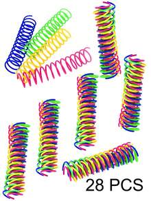 Random Color Cat Toys, Retractable Spring Ball Toys, Colorful Spring Tubes, Interactive Rolling Ball Lively Spring, Caged Mouse Spring Toys, Indoor Cat Pet Supplies, Durable, Encourage Cat Exercise - Multicolor - View 13