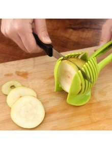 Versatile Fruit Vegetables Slicer Round Potato Lemon Egg Holder Cutter Tool Kitchen Gadgets Utensils - Multicolor - View 3