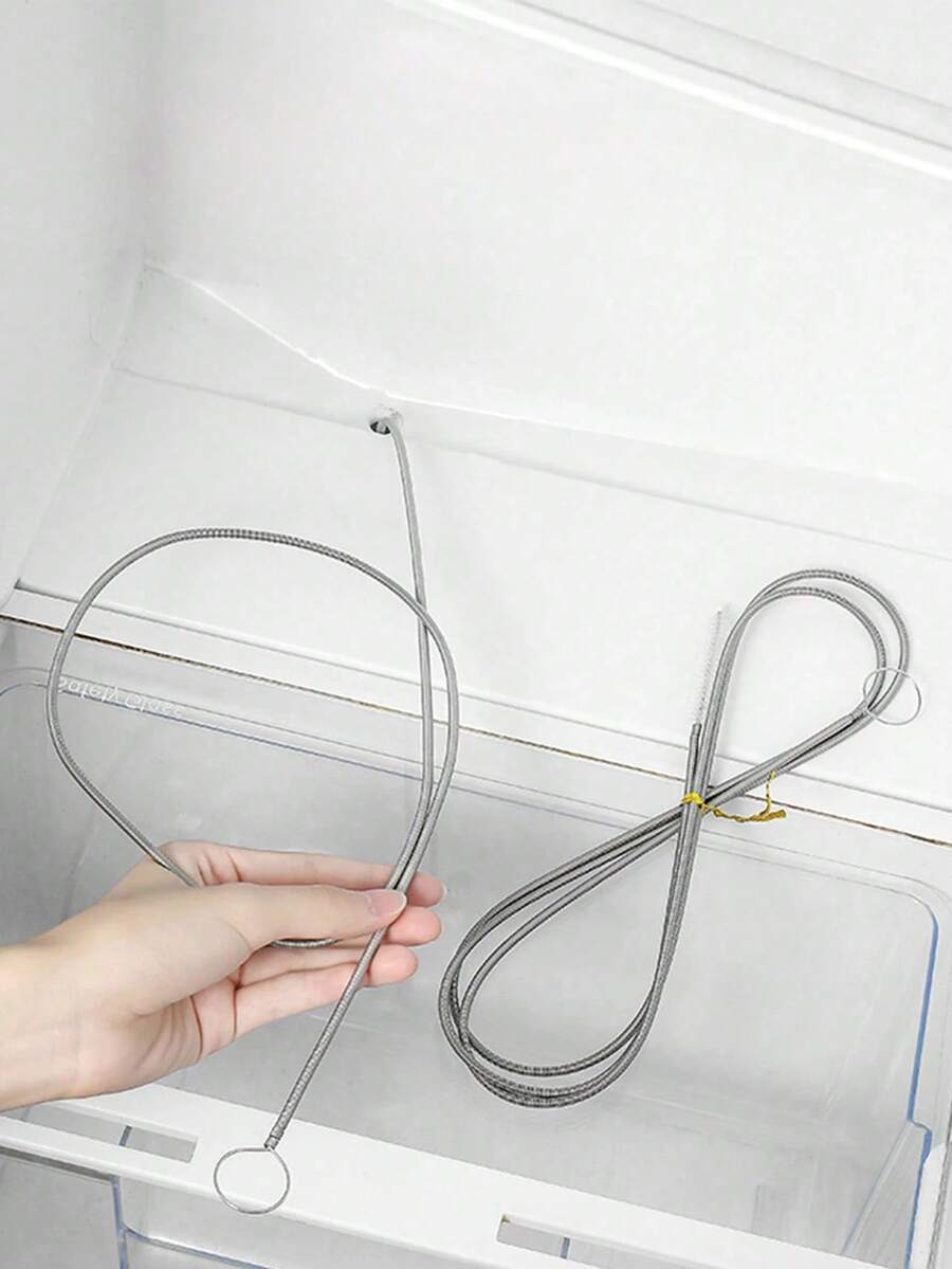 Stainless Steel Refrigerator Drain Pipe Cleaner, Ice Blockage Remover Cleaning Brush, Drain Pipe Unclogging Tool - Multicolor - View 1