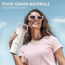 Pink Bow Stainless Steel Straw Lid Tumbler 30oz With Carry Handle For Women Girls, Insulated Travel Coffee Cup, Gift For Sports Outdoor Workout Christmas Birthday - 蝴蝶 - 查看 6