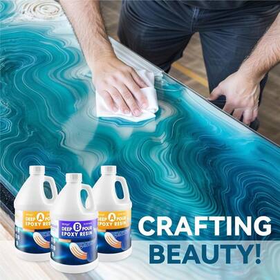 1.5 Gallon/195OZ Deep Pour Epoxy Resin, Crystal Clear Resin Epoxy For 5-12cm Pour Depths, Bubble Free Casting Resin...