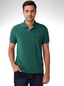 Ogochi Men's Basic Plain Polo Shirt With Logo, No Pocket, Original - Tropical Rainforest - View 6