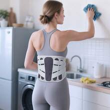 背部支撑带-腰部支撑背部支撑，适用于背痛、坐骨神经痛、脊柱侧弯、椎间盘突出症可调节支撑带-适用于男性和女性的下背部支撑