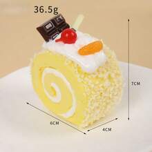 1pc Realistic Simulation Cake Dessert Squeeze Toy, Mixed Fake Cake Food Model, Home Decor Handmade Photography Prop, Fake Swiss Roll, Kitchen Home Decoration Display - Pink - View 17