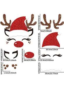 一套可爱的毛毡圣诞老人、雪人、驯鹿卡通门窗贴纸，可移除雪人贴花，生日、毕业、家居装饰、圣诞装饰、房间装饰、冬季圣诞装饰、圣诞家居礼物、圣诞装饰的最佳礼物