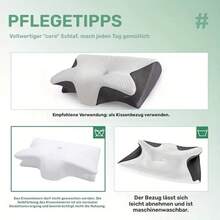 Ergonomisches Nackenkissen für Seiten-, Rücken- und Bauchschläfer - Konturierte Form, weiche und dennoch feste Unterstützung, schwarz mit weißer strukturierter "Saf"-Aufschrift, Schulterentspannung, robuste Verarbeitung, bequeme Nackenstütze | Strukturierte Nackenauflage | Weiche und dennoch haltbare Unterstützung - Schwarz - Übersicht 3