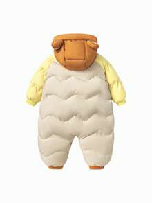 mini bala 婴儿小熊羽绒服，三重防寒保暖连体衣，柔软可爱冬季款式 - 蜜糖黃 - 查看 5