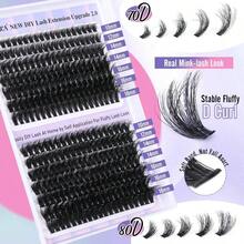 Individual Lashes 320pcs Lash Clusters 40D 9 - 16mm Mix Lash Extension D Curly Eyelash Clusters Eyelash Extension Wispy Cluster Lashes Self Application By 40D - 0.07D, 9 - 16mix - 70D+80D-蓬鬆睫毛 - 查看 6