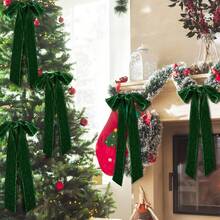 1Roll Christmas Silk Velvet RibbonDIY Cake Gift Decoration Wedding Invitation Bracelet Flower Hand Teared Velvet Ribbon, Vintage Velvet Wrapping Ribbon Raw Edge Fringe Ribbon For Bow Wreath Wrapping Floral Bouquets(Wine Red/Green) - Multicolor - View 4