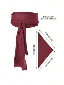 Halloween Pirate Headscarf, Hat, Accessories, Pirate Belt, Soft Material Decorations - 酒紅色 - 查看 2
