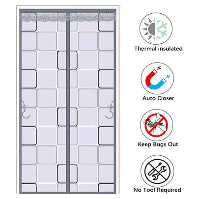 磁性隔热门帘，防止冷热空气进入，EVA材质，适用于厨房、卧室、玄关等场所。