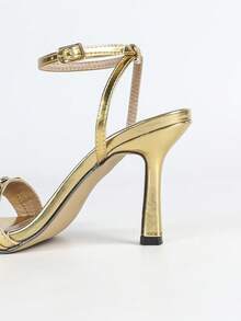 Women's Elegant Sexy Fashion Crystal Decorated High Heel Sandals, Summer - Gold - View 9