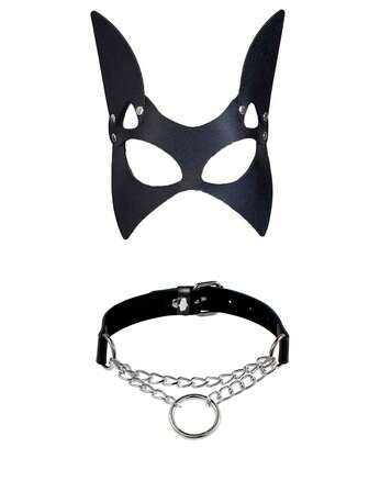 2 st/1 st set med katt-ansiktsmasker för kvinnor, sexiga och lekfulla, justerbara, lämpliga för vardagsbruk, Halloween, julfest och andra tillfällen