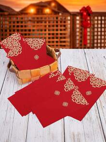 20pcs Chinese Double Happiness Foil Red Envelopes, Creative Wedding Chinese New Year Red Packets, Holiday Decorations, Spring Festival New Year Greetings, Lunar New Year Gift, 100 Yuan Red Packets, 1pc/5pcs/10pcs/20pcs