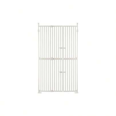 185CM Retractable Safety Gate Dog Adjustable Width 85 - 122CM, Tall Fence Enclosure Guard Security Barrier Fencing Stairs Doorway Kitchen, Measure Height 190 - 250CM, White