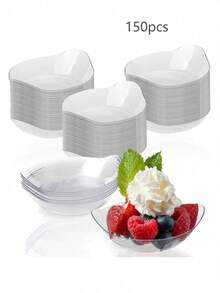 1/5/10/20/30/40/50/100个迷你甜点盘，迷你透明甜点碗，叶形迷你开胃菜盘，可重复使用的叶形调味碗，蛋糕/沙拉/蘸酱品尝盘，适用于婚礼、派对、生日聚会、户外露营、烧烤等场合。 - 彩色 - 查看 19