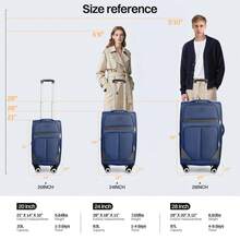 Softside Luggage Set,Expandable Luggage For Extra Capacity,Large Capacity Family Suitcase,Lightweight Waterpoof Resistant Polyester,20inch+28inch,20inch+24inch+28inch - NAVY/GREY - 查看 2