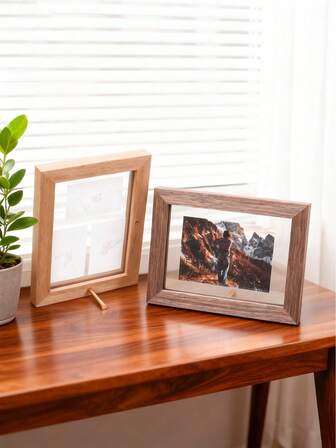 Marco de fotos de madera maciza de 6 pulgadas, soporte de metal para escritorio, almacenamiento de fotos de 4x6 pulgadas, adecuado para sala de estar, dormitorio, oficina, mesa de noche, pareja, familia, exhibición de fotos de mascotas, decoración del hogar para fiestas de cumpleaños y días festivos