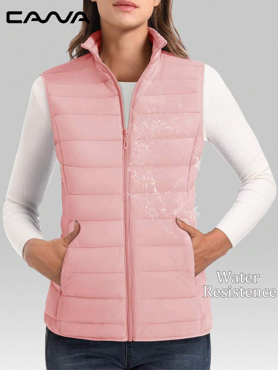 Cavva Women's Lightweight Vests Jacket Water Resistence Soft Sleeveless Warm Jacket Hiking Camping Running Outdoor - 淺粉色 - 查看 1