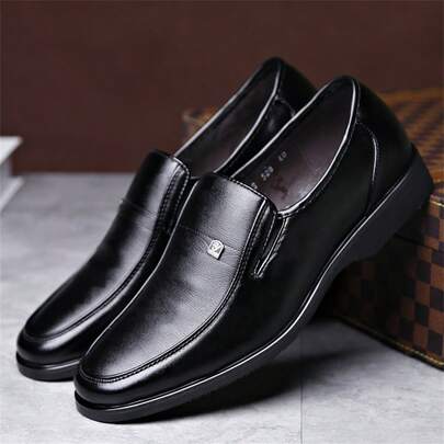 Men's Formal Dress Shoes, High-Quality Gentleman's Business Formal Leather Shoes, British Style Party Shoes, Comfortable Casual Leather Shoes For Christmas, Birthday Party