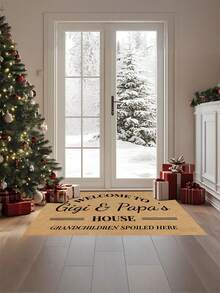 A Customizable Doormat Is A Perfect Gift For Grandparents. It's A "Welcome To Grandpa & Grandma's House" Doormat That Symbolizes "Grandchildren Are Pampered Here." This Personalized Welcome Mat Is Made Of Material And Is Suitable For Use Near The Entrance Or Bedroom. - Multicolor DD - View 4