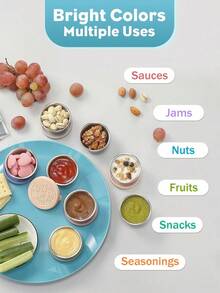 Meoky 6-pcs Stainless Steel Condiment Cups with Leakproof Silicone Lids, Small Sauce Containers for Lunch Box, Salad Dressing, Travel, Picnics and Kitchen Storage, Dishwasher Safe - 白色-1個裝 - 查看 6