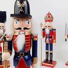 Wooden Nutcracker Ornaments Christmas Decoration Figures Puppet Home Decor (12 Inch) (Sword)Christmas - Gươm - Xem 7