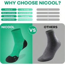Cycling Socks Men Women, Bright Crew Socks Running Socks Tennis Athletic Socks Youth - One Size + 1 Pair Deep Green - View 7
