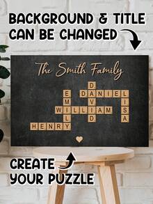 Catygift Customized Name - Instant Family Crossword Game Art - Personalized Framed Canvas Print (Not Celebrity Poster Wall Decor) - Christmas Gift For Family - As Shown - View 4