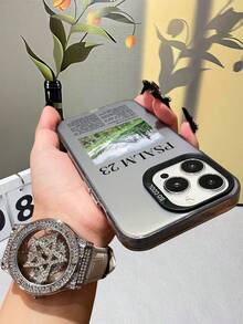 Bible Verse Psalm 23 Pattern Phone Case For IPhone X/XS/XR/7/8/11/12/13/14/15/16/17 Christian Religious Aesthetic Protective Cover - Màu tím - Xem 5