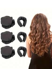 Heatless Hair Curlers,With Satin Finish Curler Hat,Lazy Sleep Curler,Curling Artifact,Women's Overnight Curling Rollers, For All Hair Types (Straight/Wavy/Curly/Coily),Ideal For Overnight Curling & Morning Styles,Gifts For Mothers, Girlfriends, Best Friends, Brides, Bridesmaids,Birthday Gifts, Christmas Gifts, Wedding Gifts ,Hair Styling Kit ,Hair Tool Kit - Multicolor - View 3