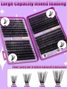 CMAYOME 640pcs D-Curl Fluffy False Eyelashes Set, Suitable For Beginners, Long-Lasting, Mixed Styles, DIY Eyelash Extension, Home Makeup Beauty Lashes, Beautify Eyes, DIY At Home, Large Capacity Lash Book, Cosplay Set - Multicolor - View 7