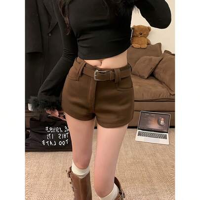 レディース ハイウエスト ノンストレッチ パンツ - ストレートレッグ トラウザーズ ベルト付き オールシーズン 普段使い & フォーマル 服装 - エレガント オフィス、パーティー、カジュアル パンツ レディース、パーティー衣装、クラシック デザイン、丈夫な構造、スタ...