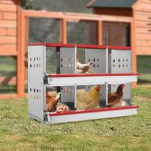 YUNRUX Chicken Nesting Boxes, 6-Hole Nesting Box For Chickens, Laying Box For Chickens - Red - View 4